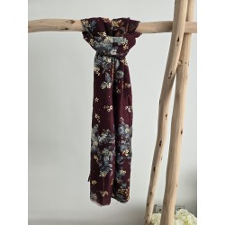 Pashmina estampada burdeos
