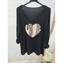Jersey corazón negro