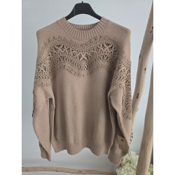 Jersey beige puntilla