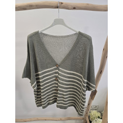 Chaqueta verde rayitas