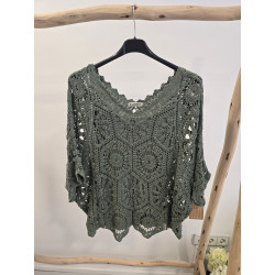 Jersey crochet verde