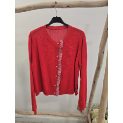 Chaqueta roja botones y...