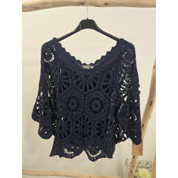 Jersey crochet marino