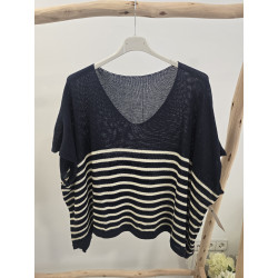 Jersey rayas marino y blanco