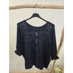 Jersey marino florecitas...