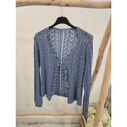 Chaqueta calada azul