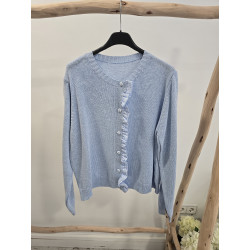 Chaqueta azul detalles vichy