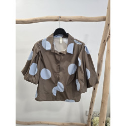 Blusa beige lunares grandes...
