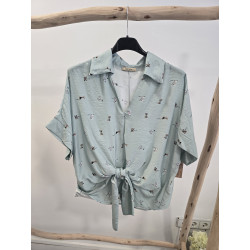 Blusa verde agua perritos