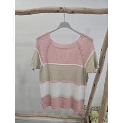 Jersey tricolor manga corta...