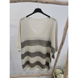 Jersey rayas beige y crema