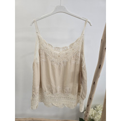Lencera beige crochet