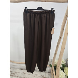 Pantalón satinado cacao