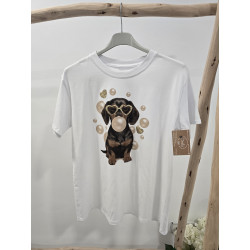Camiseta blanca perrito