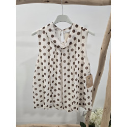 Blusa lunares cacao