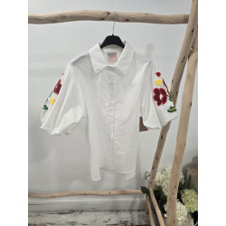 Blusa blanca manga...