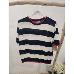 Jersey navy ribete rojo
