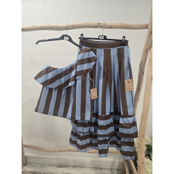 Conjunto azul y cacao