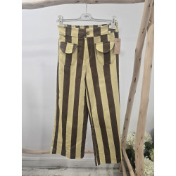 Pantalón rayas cacao y...