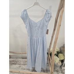 Vestido perforado azul
