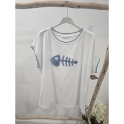 Camiseta blanca "pescadito"