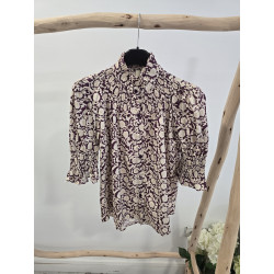 Blusa estampada crema y...