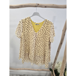 Blusa amarilla topitos