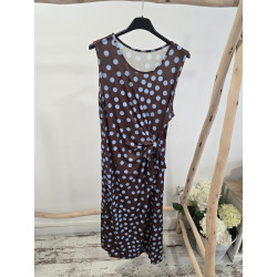 Vestido cacao lunares azules