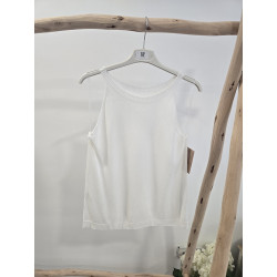 Top hilo finito blanco