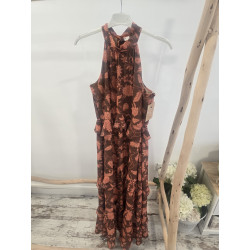 Vestido Lucia coral/teja y...