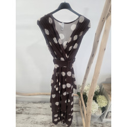 Vestido cacao lunares