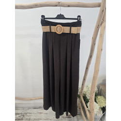 Pantalón fluido cacao cinturón