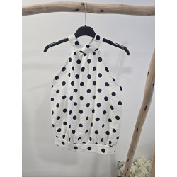 Blusa halter lunares marino