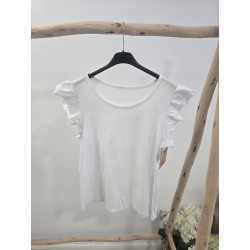 Camiseta blanca volantito