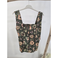 Top estampado verde
