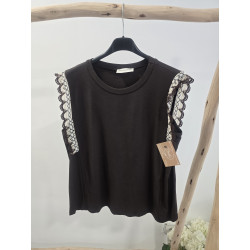 Camiseta cacao puntilla