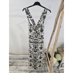 Vestido estampado blanco y...
