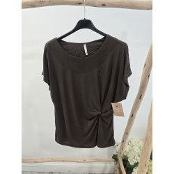 Camiseta cacao fruncido...