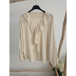Blusa volantito marfil