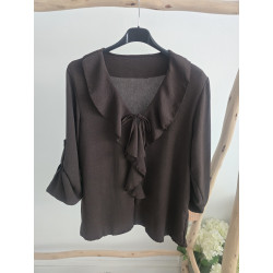 Blusa volantito cacao