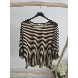 Camiseta rayitas cacao...