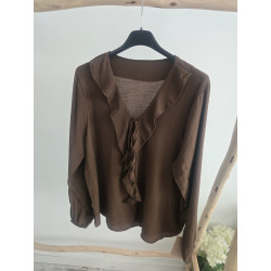 Blusa volantito chocolate