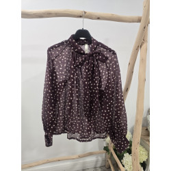 Blusa burdeos lunares