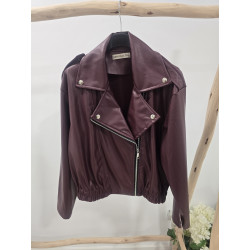 Chaqueta polipiel burdeos