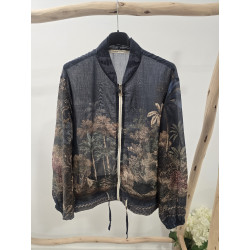 Bomber estampada marino