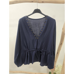 Blusa marino tachuelas