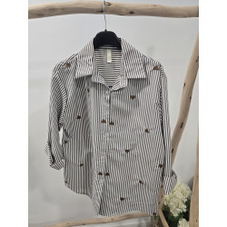 Camisra rayitas cacao y...