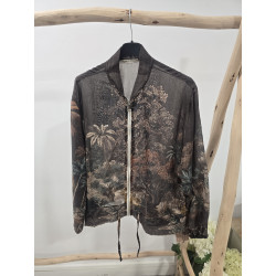 Bomber estampada cacao