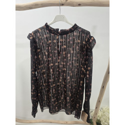 Blusa cacao florecitas