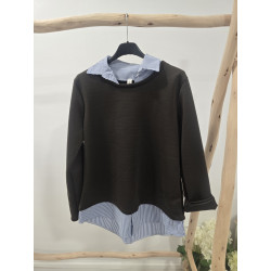 Sudadera cacao cuello y...